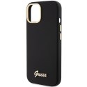 Guess GUHCP15SSMBSLK iPhone 15 6.1" czarny/black hardcase Silicone Script Metal Logo & Frame