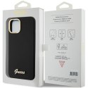 Guess GUHCP15SSMBSLK iPhone 15 6.1" czarny/black hardcase Silicone Script Metal Logo & Frame