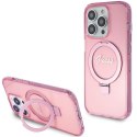 Guess GUHMP15XHRSGSP iPhone 15 Pro Max 6.7" różowy/pink hardcase Ring Stand Script Glitter MagSafe