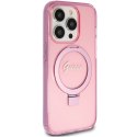 Guess GUHMP15XHRSGSP iPhone 15 Pro Max 6.7" różowy/pink hardcase Ring Stand Script Glitter MagSafe