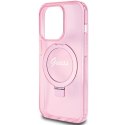 Guess GUHMP15XHRSGSP iPhone 15 Pro Max 6.7" różowy/pink hardcase Ring Stand Script Glitter MagSafe