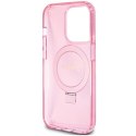 Guess GUHMP15XHRSGSP iPhone 15 Pro Max 6.7" różowy/pink hardcase Ring Stand Script Glitter MagSafe