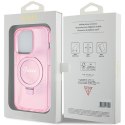 Guess GUHMP15XHRSGSP iPhone 15 Pro Max 6.7" różowy/pink hardcase Ring Stand Script Glitter MagSafe