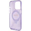 Guess GUHMP15XHRSGSU iPhone 15 Pro Max 6.7" fioletowy/purple hardcase Ring Stand Script Glitter MagSafe