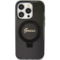 Guess GUHMP15LHRSGSK iPhone 15 Pro 6.1" czarny/black hardcase Ring Stand Script Glitter MagSafe