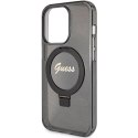 Guess GUHMP15LHRSGSK iPhone 15 Pro 6.1" czarny/black hardcase Ring Stand Script Glitter MagSafe