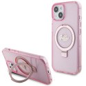 Guess GUHMP15MHRSGSP iPhone 15 Plus 6.7" różowy/pink hardcase Ring Stand Script Glitter MagSafe