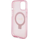 Guess GUHMP15MHRSGSP iPhone 15 Plus 6.7" różowy/pink hardcase Ring Stand Script Glitter MagSafe