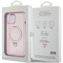 Guess GUHMP15MHRSGSP iPhone 15 Plus 6.7" różowy/pink hardcase Ring Stand Script Glitter MagSafe