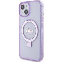 Guess GUHMP15MHRSGSU iPhone 15 Plus 6.7" fioletowy/purple hardcase Ring Stand Script Glitter MagSafe