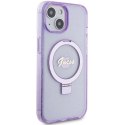 Guess GUHMP15MHRSGSU iPhone 15 Plus 6.7" fioletowy/purple hardcase Ring Stand Script Glitter MagSafe