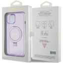 Guess GUHMP15MHRSGSU iPhone 15 Plus 6.7" fioletowy/purple hardcase Ring Stand Script Glitter MagSafe