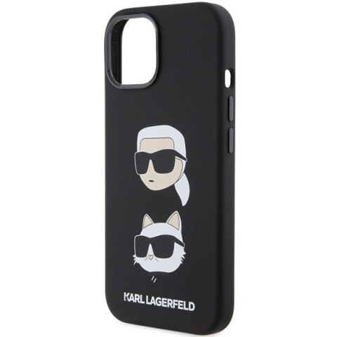 Karl Lagerfeld KLHCP15SSDHKCNK iPhone 15 6.1" czarny/black Silicone Karl&Choupette Head