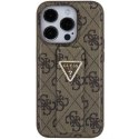 Guess GUHCP15SPGS4TDW iPhone 15 6.1" brązowy/brown hardcase Grip Stand 4G Triangle Strass