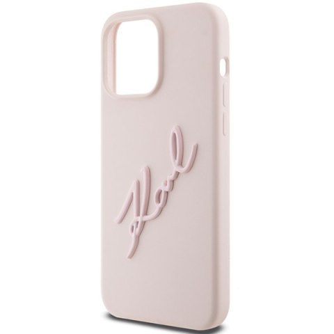 Karl Lagerfeld KLHCP15XSKSBMCP iPhone 15 Pro Max 6.7" różowy/pink hardcase Silicone Karl Script
