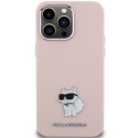 Karl Lagerfeld KLHCP15XSMHCNPP iPhone 15 Pro Max 6.7" różowy/pink Silicone Choupette Metal Pin