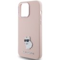 Karl Lagerfeld KLHCP15XSMHCNPP iPhone 15 Pro Max 6.7" różowy/pink Silicone Choupette Metal Pin