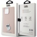 Karl Lagerfeld KLHCP15XSMHCNPP iPhone 15 Pro Max 6.7" różowy/pink Silicone Choupette Metal Pin