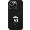 Karl Lagerfeld KLHCP15XSMHKNPK iPhone 15 Pro Max 6.7" czarny/black Silicone Ikonik Metal Pin