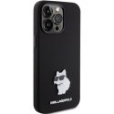 Karl Lagerfeld KLHCP15LSMHCNPK iPhone 15 Pro 6.1" czarny/black Silicone Choupette Metal Pin