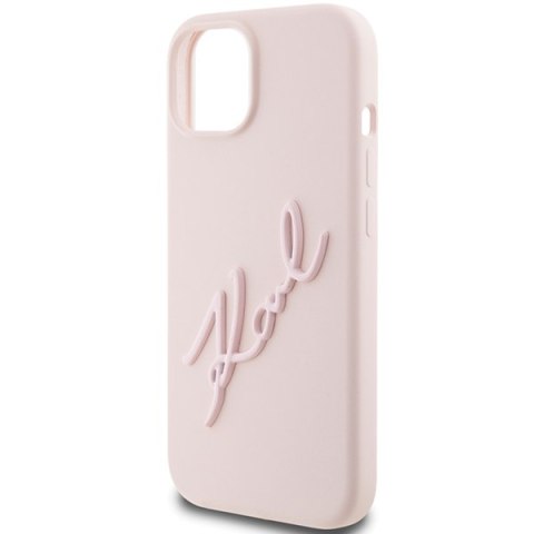 Karl Lagerfeld KLHCP15SSKSBMCP iPhone 15 6.1" różowy/pink hardcase Silicone Karl Script
