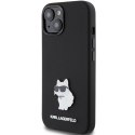 Karl Lagerfeld KLHCP15SSMHCNPK iPhone 15 6.1" czarny/black Silicone Choupette Metal Pin