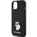 Karl Lagerfeld KLHCP15SSMHCNPK iPhone 15 6.1" czarny/black Silicone Choupette Metal Pin