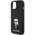 Karl Lagerfeld KLHCP15SSMHKNPK iPhone 15 6.1" czarny/black Silicone Ikonik Metal Pin