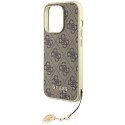 Guess nakładka do iPhone 15 Pro 6,1" GUHCP15LGF4GBR brązowa hardcase 4G Charms Collection