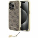 Guess nakładka do iPhone 15 Pro Max 6,7" GUHCP15XGF4GBR brązowa hardcase 4G Charms Collection