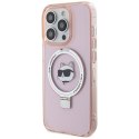 Karl Lagerfeld KLHMP15XHMRSCHP iPhone 15 Pro Max 6.7" różowy/pink hardcase Ring Stand Choupette Head MagSafe