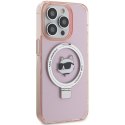 Karl Lagerfeld KLHMP15XHMRSCHP iPhone 15 Pro Max 6.7" różowy/pink hardcase Ring Stand Choupette Head MagSafe