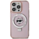 Karl Lagerfeld KLHMP15LHMRSCHP iPhone 15 Pro 6.1" różowy/pink hardcase Ring Stand Choupette Head MagSafe