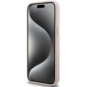 Guess GUHCP15XSMBSLP iPhone 15 Pro Max 6.7" różowy/pink hardcase Silicone Script Metal Logo & Frame