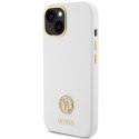 Guess GUHCP15SM4DGPH iPhone 15 6.1" biały/white hardcase Silicone Logo Strass 4G