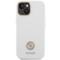 Guess GUHCP15SM4DGPH iPhone 15 6.1" biały/white hardcase Silicone Logo Strass 4G