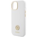 Guess GUHCP15SM4DGPH iPhone 15 6.1" biały/white hardcase Silicone Logo Strass 4G