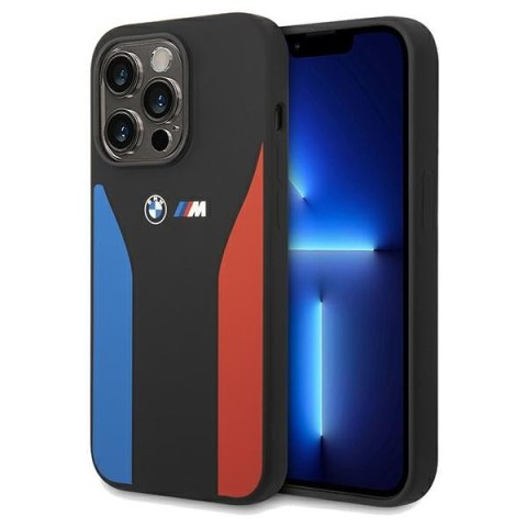 BMW BMHCP15X22SCSK iPhone 15 Pro Max 6.7" czarny/black Silicone Blue&Red Stripes M Collection