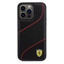 Ferrari FEHCP15XPWAK iPhone 15 Pro Max 6.7" czarny/black hardcase Perforated Waves Metal Logo