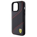 Ferrari FEHCP15XPWAK iPhone 15 Pro Max 6.7" czarny/black hardcase Perforated Waves Metal Logo