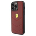Ferrari FEHCP15XRDUR iPhone 15 Pro Max 6.7" czerwony/red hardcase Leather Stitched Lines