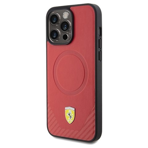 Ferrari FEHMP15LPTER iPhone 15 Pro 6.1" czerwony/red hardcase Carbon Metal Logo MagSafe