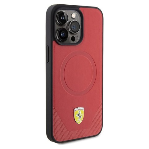 Ferrari FEHMP15LPTER iPhone 15 Pro 6.1" czerwony/red hardcase Carbon Metal Logo MagSafe