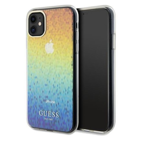 Guess GUHCN61HDECMI iPhone 11 / Xr 6.1" wielokolorowy hardcase IML Faceted Mirror Disco Iridescent