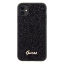 Guess GUHCN61PMSDGSK iPhone 11 / Xr 6.1" czarny/black hardcase Disco Metal Script