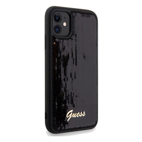 Guess GUHCN61PSFDGSK iPhone 11 / Xr 6.1" czarny/black hardcase Sequin Script Metal