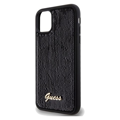 Guess GUHCN61PSFDGSK iPhone 11 / Xr 6.1" czarny/black hardcase Sequin Script Metal
