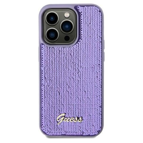 Guess GUHCN61PSFDGSU iPhone 11 / Xr 6.1" fioletowy/purple hardcase Sequin Script Metal