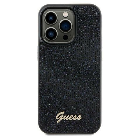 Guess GUHCP12MPMSDGSK iPhone 12/12 Pro 6.1" czarny/black hardcase Disco Metal Script