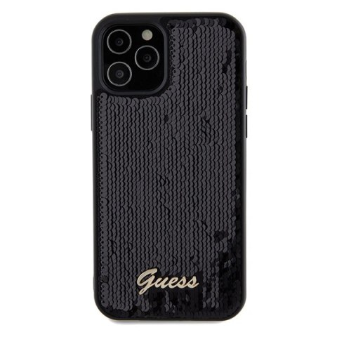 Guess GUHCP12MPSFDGSK iPhone 12/12 Pro 6.1" czarny/black hardcase Sequin Script Metal